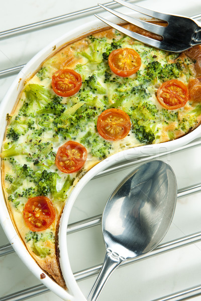 cake with broccoli and cherry tomatoes Stock photo © phbcz