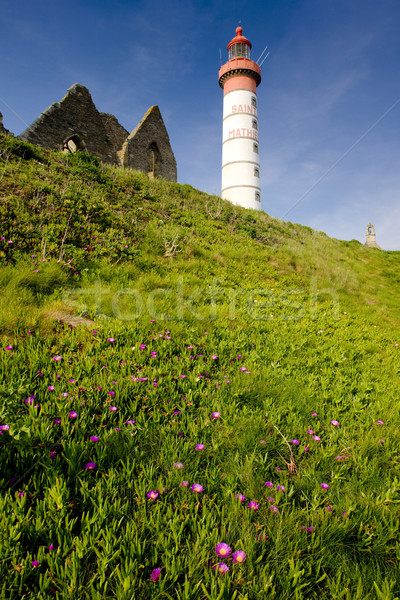 lighthouse and ruin of monastery, Pointe de Saint Mathieu, Britt Stock photo © phbcz