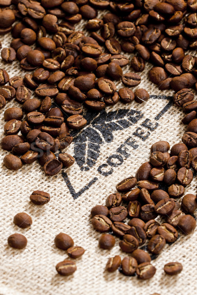 Natureza morta grãos de café café assinar beber marrom Foto stock © phbcz