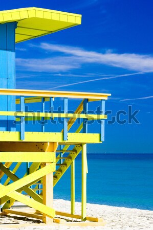 cabin on the beach, Miami Beach, Florida, USA Stock photo © phbcz