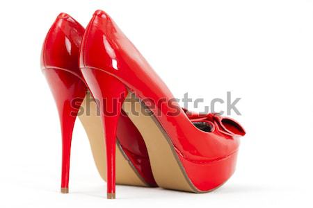 Modieus Rood schoenen stijl object Stockfoto © phbcz