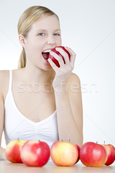 Сток-фото: женщину · яблоки · здоровья · плодов · молодые · только