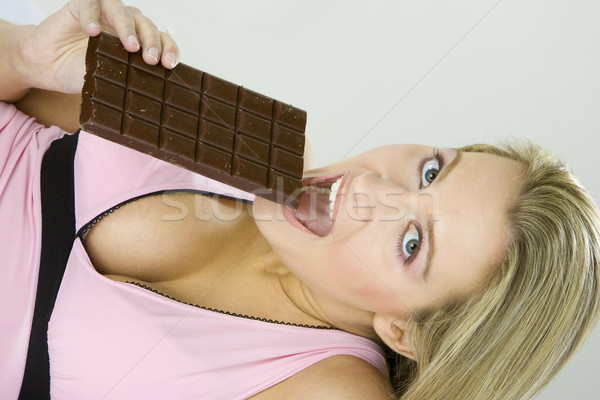 portrait of woman with chocolate Stock photo © phbcz
