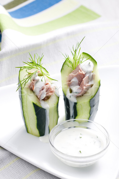 tuna salad in cucumber Stock photo © phbcz