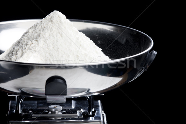 flour on kitchen scales Stock photo © phbcz