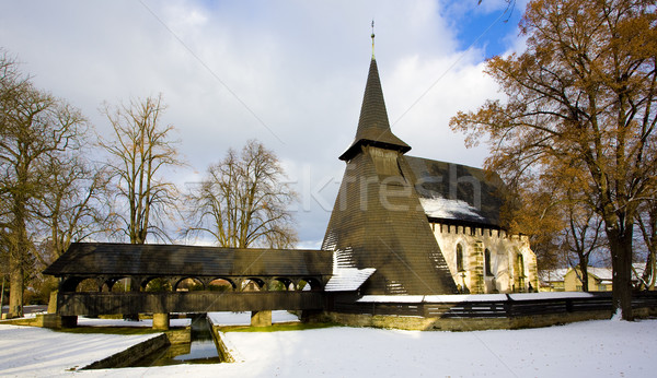 教会 チェコ共和国 建物 雪 アーキテクチャ 橋 ストックフォト © phbcz