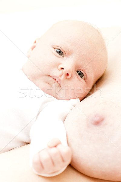 portrait of mother during nursing her baby Stock photo © phbcz