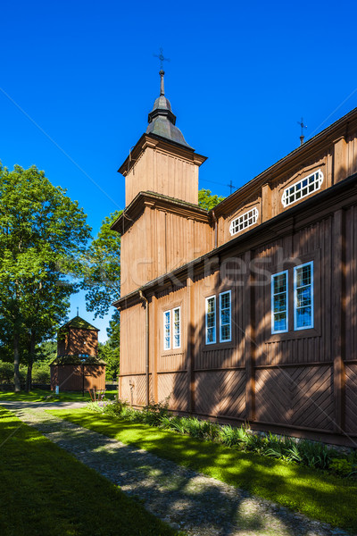 wooden Catholic church in Narew, Podlaskie Voivodeship, Poland Stock photo © phbcz