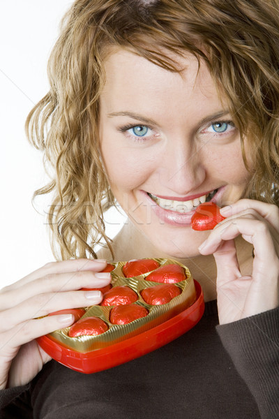 woman's portrait with chocolate Stock photo © phbcz