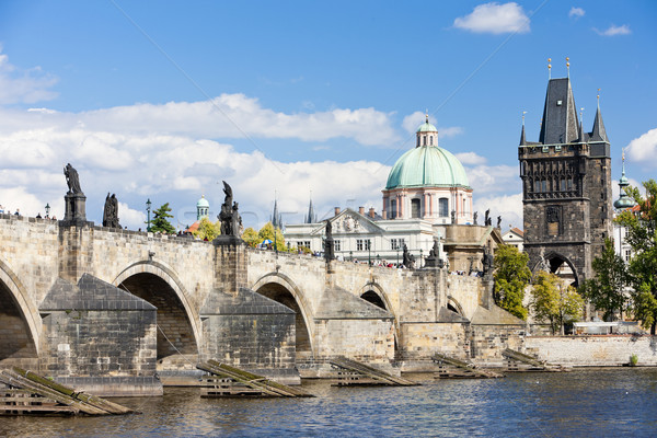 моста Прага Чешская республика дома город реке Сток-фото © phbcz