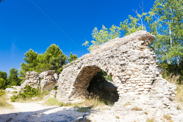 ruins of Roman aqueduct near Meunerie, Provence, France Stock photo © phbcz
