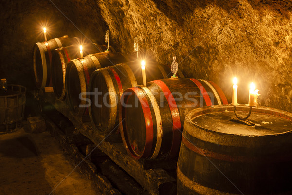 Cave à vin vin région Slovaquie bougie réservoir Photo stock © phbcz