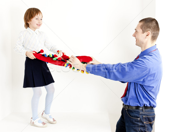 Foto d'archivio: Padre · giocare · figlia · ragazza · bambino · uomini
