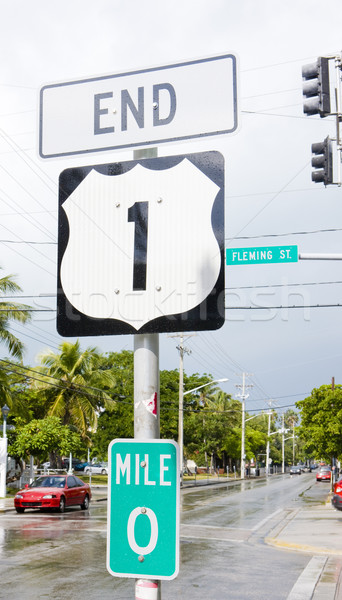 end of the road number 1, Key West, Florida, USA Stock photo © phbcz
