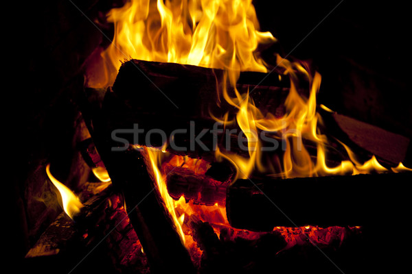fire in fireplace Stock photo © phbcz
