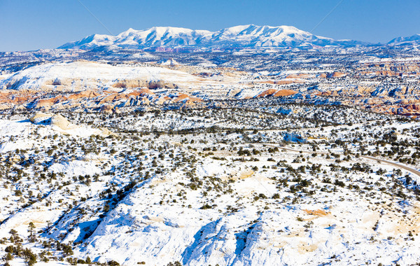 Blues Utah USA Landschaft Schnee Berge Stock foto © phbcz