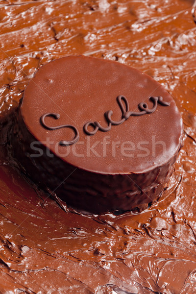 Torta alimentos cumpleanos postre dulce dentro Foto stock © phbcz