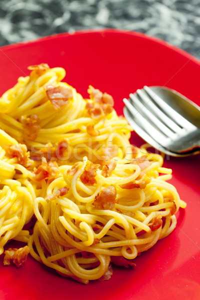 spaghetti carbonara Stock photo © phbcz