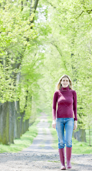 Foto stock: Mulher · primavera · beco · mulheres