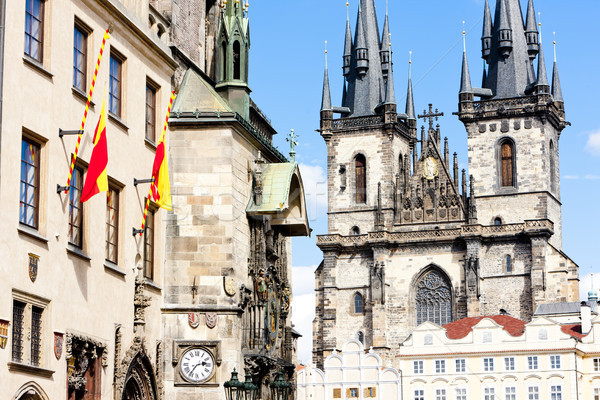 Tynsky church at Old Town Square, Prague, Czech Republic Stock photo © phbcz