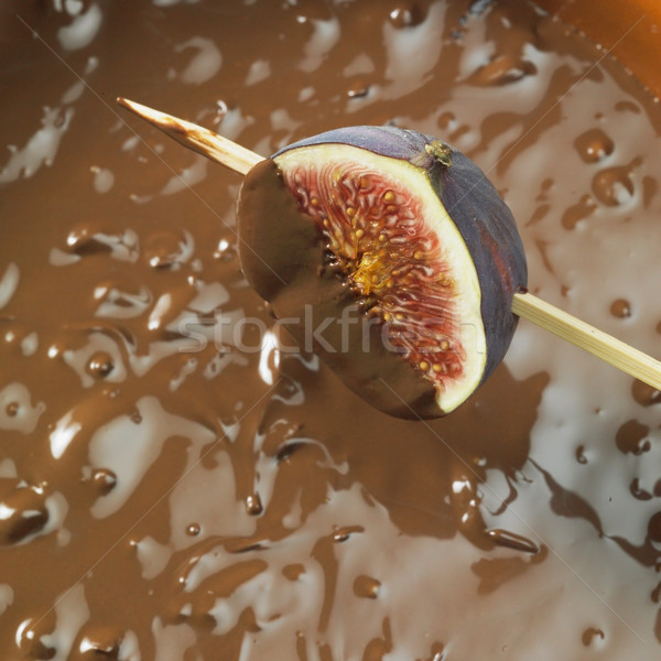 chocolate fondue Stock photo © phbcz