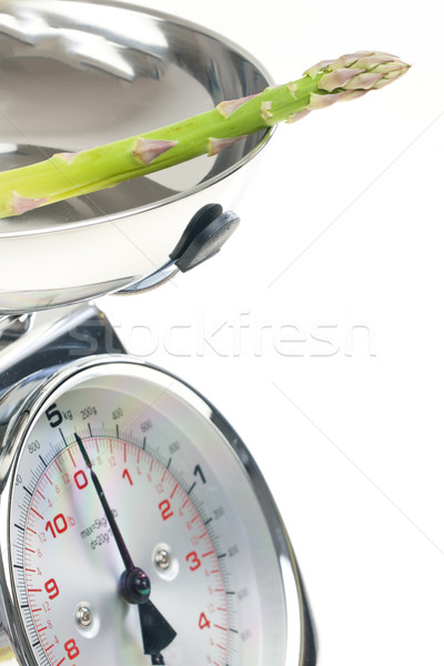 green asparagus on kitchen scales Stock photo © phbcz