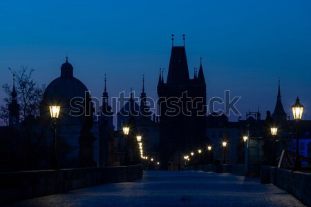 Charles Bridge at dawn, Prague, Czech Republic Stock photo © phbcz