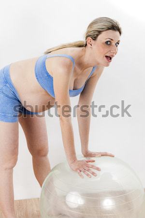 shaving woman with towel on head Stock photo © phbcz