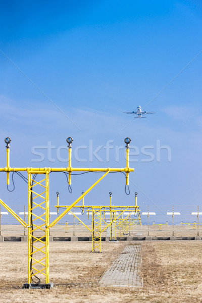 landing lights on runway, Prague, Czech Republic Stock photo © phbcz