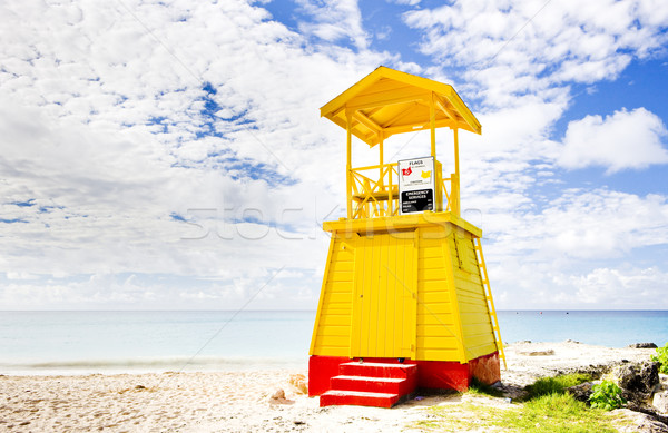 Foto stock: Cabine · praia · empresa · Barbados · caribbean · mar