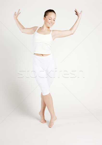 Balletdanser vrouw dans dansen jonge opleiding Stockfoto © phbcz