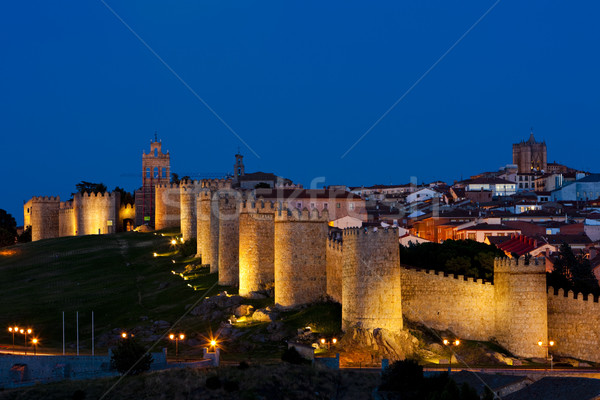 Avila at night, Castile and Leon, Spain Stock photo © phbcz