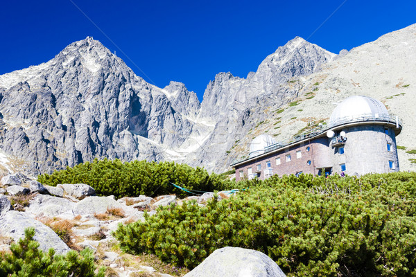 Lomnicky Peak and observatory at Rock Tarn (Skalnate pleso), Vys Stock photo © phbcz