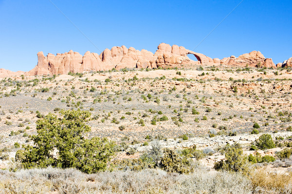 Foto stock: Horizonte · arco · parque · Utah · EUA · paisaje