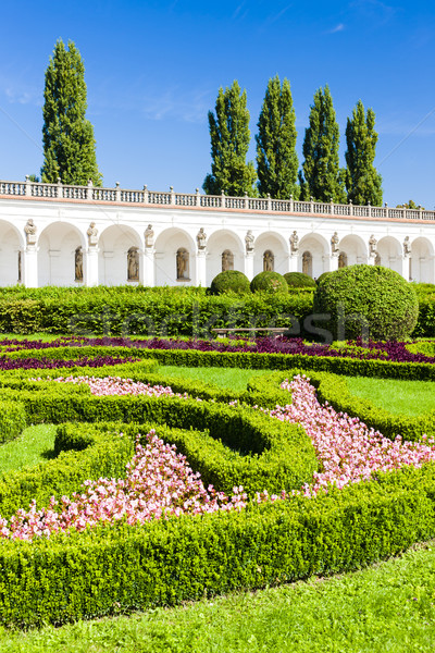 Jardin de fleurs palais République tchèque bâtiment Voyage architecture Photo stock © phbcz