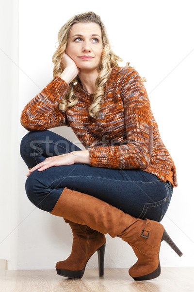 Séance femme mode brun bottes [[stock_photo]] © phbcz