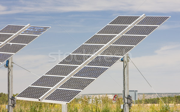 solar panels, Castile and Leon, Spain Stock photo © phbcz