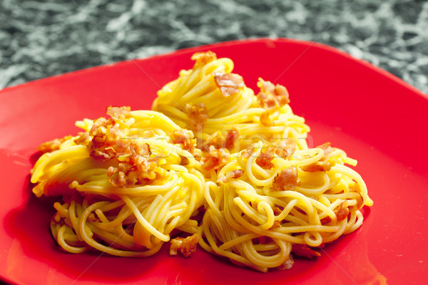 spaghetti carbonara Stock photo © phbcz