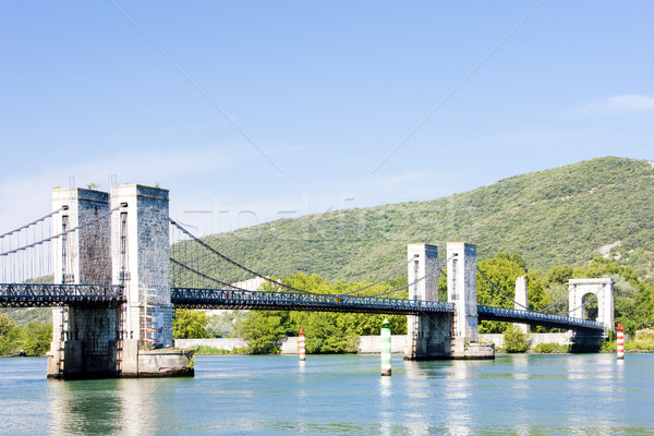 le pont du robinet - bridge over Rhone river, Donzere, Drome Dep Stock photo © phbcz