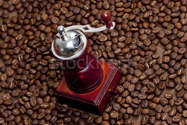 coffee mill with coffee beans Stock photo © phbcz