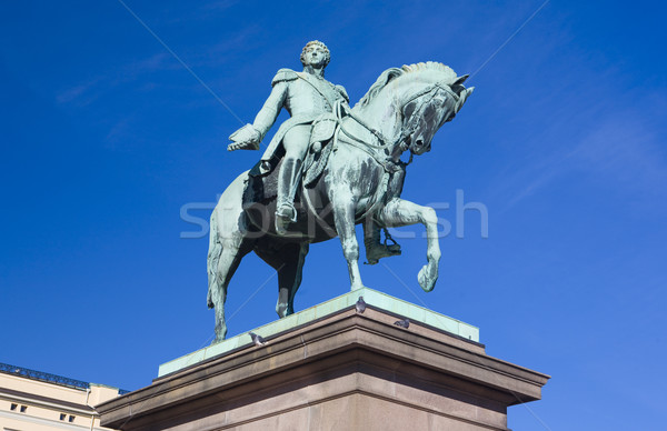 statue in front of Slottet (Royal Palace), Oslo, Norway Stock photo © phbcz