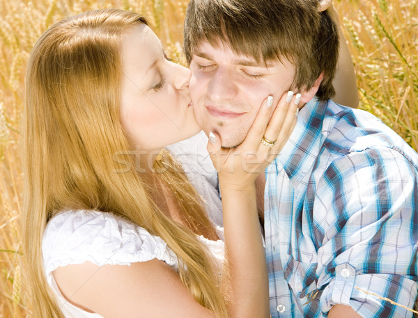 kissing couple Stock photo © phbcz