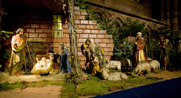 crib in Cathedral Notre Dame, Strasbourg, Alsace, France Stock photo © phbcz