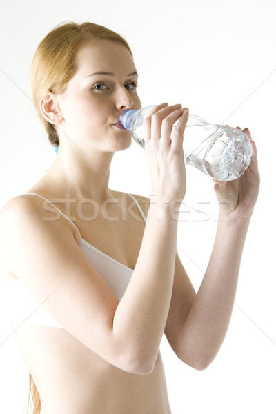 portrait of woman with bottle of water Stock photo © phbcz