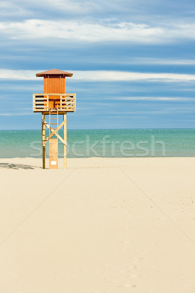 Ratownik kabiny plaży morza podróży Europie Zdjęcia stock © phbcz