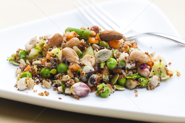 legume salad with almonds Stock photo © phbcz