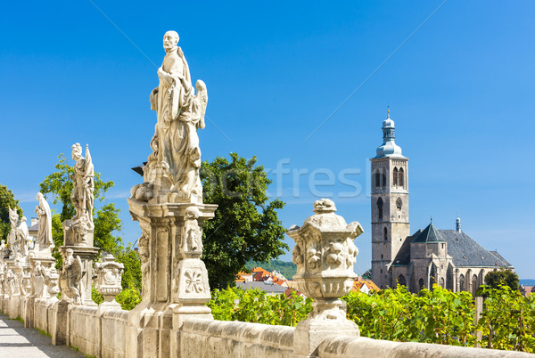 Church of St. James with vineyard at front, Kutna Hora, Czech Re Stock photo © phbcz