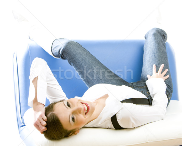 Foto stock: Mujer · sofá · negocios · mujeres · femenino · ropa