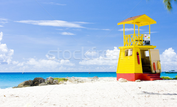 Cabină plajă Barbados Insulele Caraibe mare Imagine de stoc © phbcz
