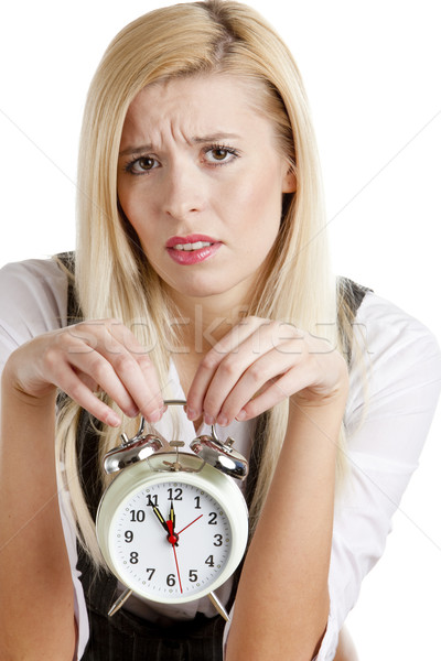 portrait of businesswoman with an alarm clock Stock photo © phbcz